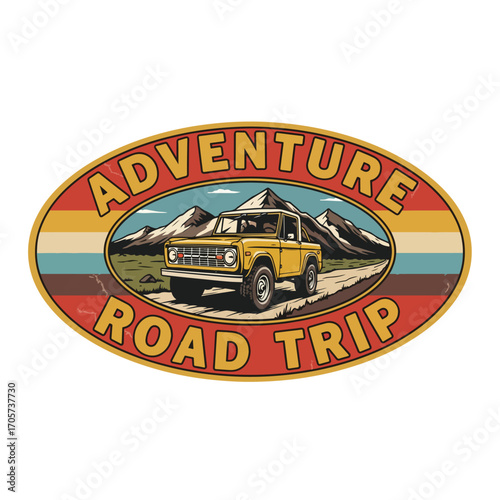 Vintage Adventure Road Trip Off-Road Vehicle Sticker