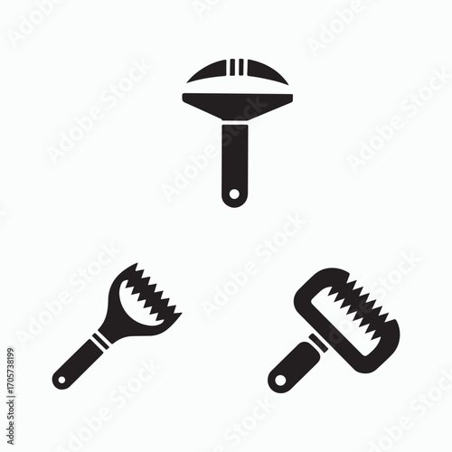 Deburring tool glyph solid black icon