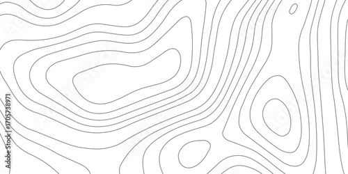 Cartographic elevation outline pattern, abstract geodesic relief drawing with curved landform lines, minimal geographic sketch texture design