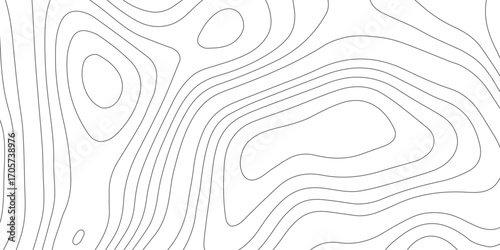 Cartographic elevation outline pattern, abstract geodesic relief drawing with curved landform lines, minimal geographic sketch texture design