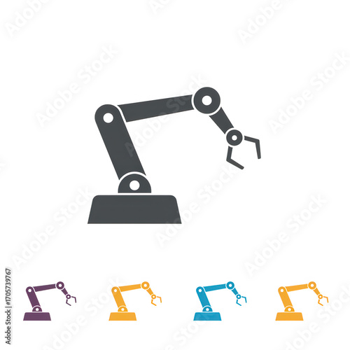 Robotic arm icon graphic design isolated on transparent background