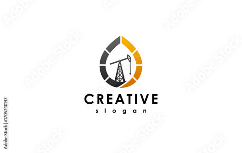 abstract logo design oil drilling