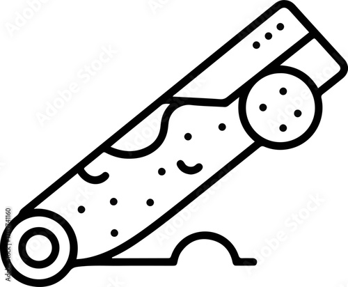 Simple Line Art Falling Damaged Automobile Transportation Icon Illustration