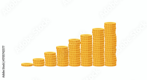 Growing stack of golden coins representing financial growth economic development investment success and sustainable business strategies