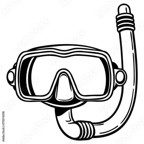 Scuba diving mask and snorkel illustration