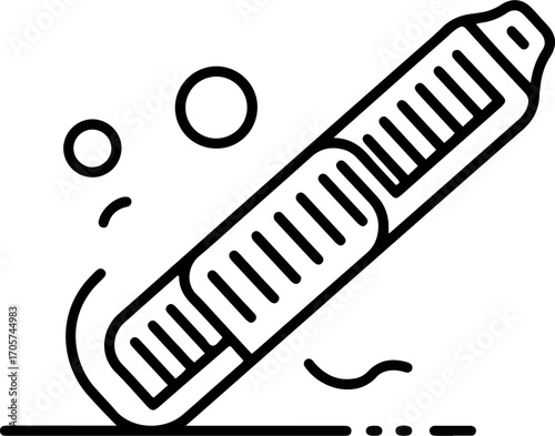 Simple Outline Comb for Grooming Hair Care Accessories Line Art