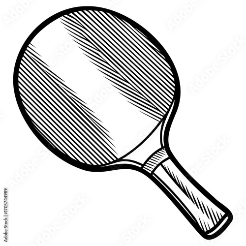 Vintage table tennis paddle illustration