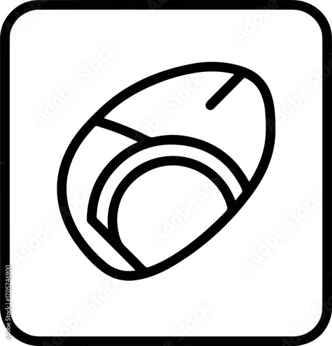 Minimalist Outline Style Eyeball Inside Head Medical Organ Icon Design