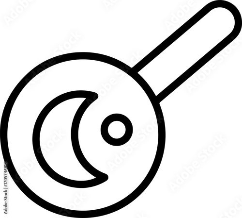Minimalist Line Art Moon Phase Celestial Object Simple Astrology Icon