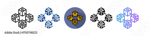 Blockchain Technology multiple icon