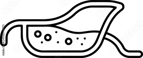 Minimalist Outline Gravy Boat Line Art Design Sauce Container Icon