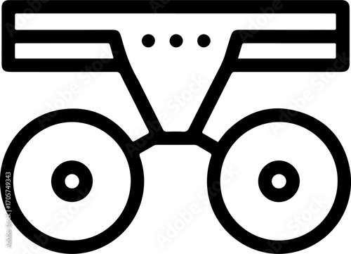 Minimalist Outline Frontal Mirror Head Lamp Equipment Icon for Surgery