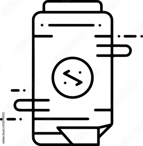 Simple Outline Isolated Modern Server Data Storage Technology Icon