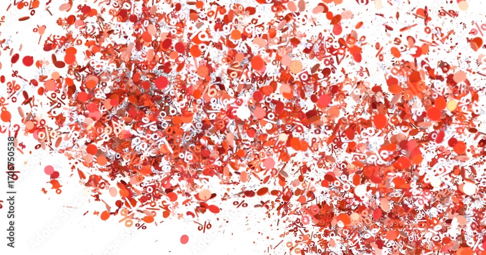 Fototapeta premium Abstract background with red percentage symbols for sale promotions. Ideal for marketing materials.