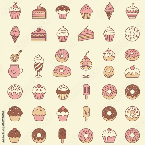 seamless pattern with cupcakes