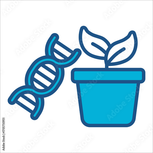 Science Fiction Icon In Blue Monochrome Flat Design, Vector Illustration.