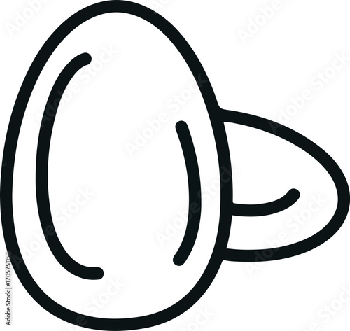 Line Art Simple Egg Illustration Food Ingredient Culinary Element Graphic