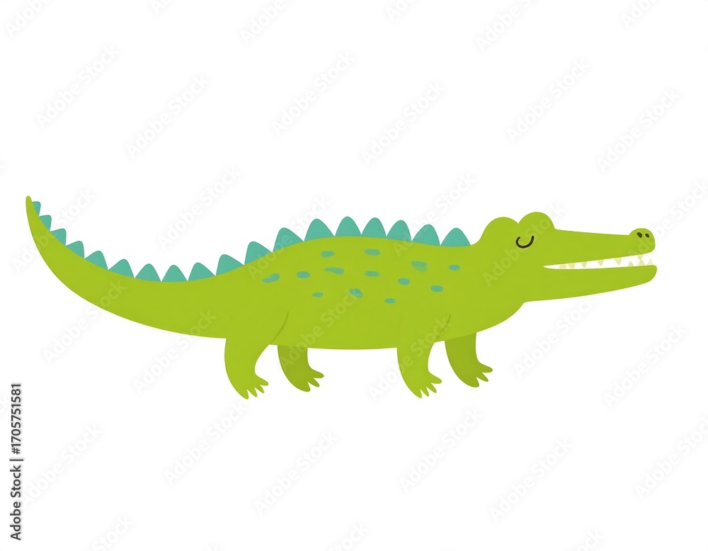 Fototapeta premium Cute cartoon crocodile
