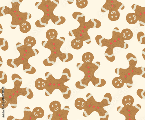 Christmas background with gingerbreads.