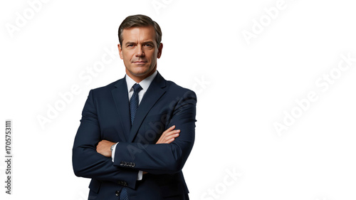 Confident Middle-Aged Businessman with Arms Crossed, Portrait