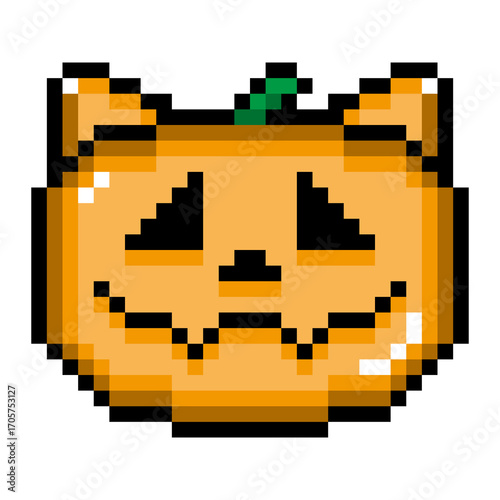 Pixel art item Jack-o'-Lantern Cat (1)