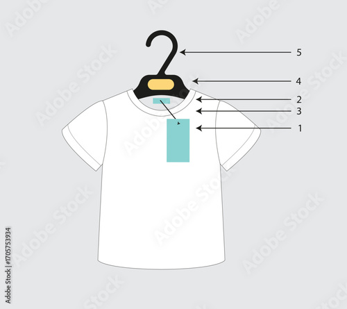 Kids t shirt with hanger vector illustration 