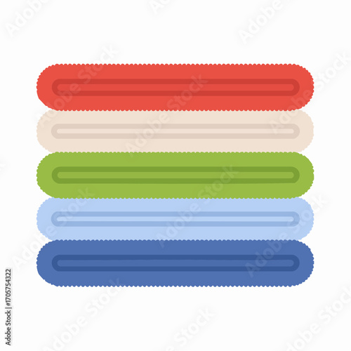 Stack of Colorful Folded Towels or Blankets