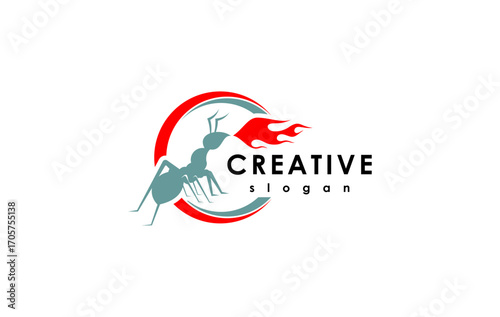 ant fire abstract logo design