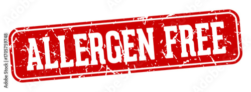 allergen free rectangular sign. allergen free stamp