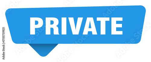 private sticker. private blue sign isolated on transpatent background