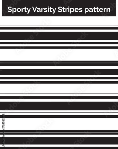 Seamless in art-deco style Sporty Varsity Stripes pattern