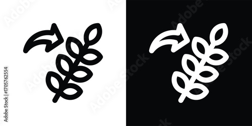 regenerative agriculture icon set in outline black and white style vector illustration