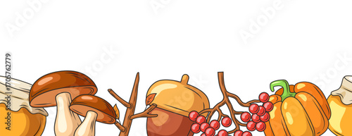 Autumn seamless background. Vector illustration