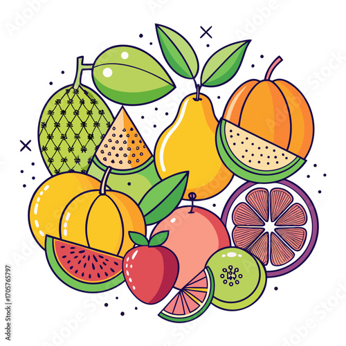 vector illustration of fruits