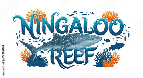 Ningaloo Reef Whale Shark Illustration