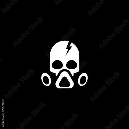 Minimalist Skull Gas Mask Logo