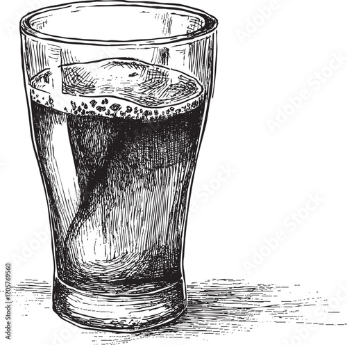 Beer glass illustration on a white background. This vector illustration can be used in any size you like for advertising, logos, and other work.