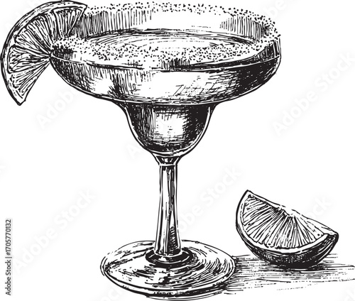 Margarita illustration on a white background. This vector illustration can be used in any size you like for advertising, logos, and other work.