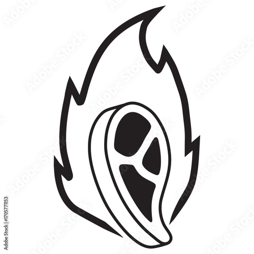 meat fire logo icon element vector design

