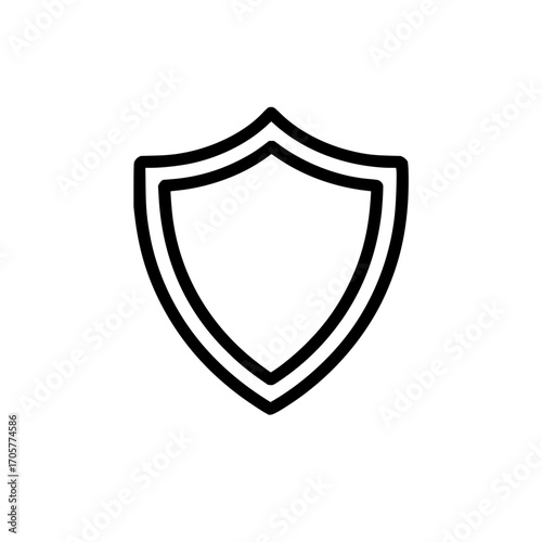 Shield icon vector protection security safety guard defense badge secure warranty antivirus symbol line art design