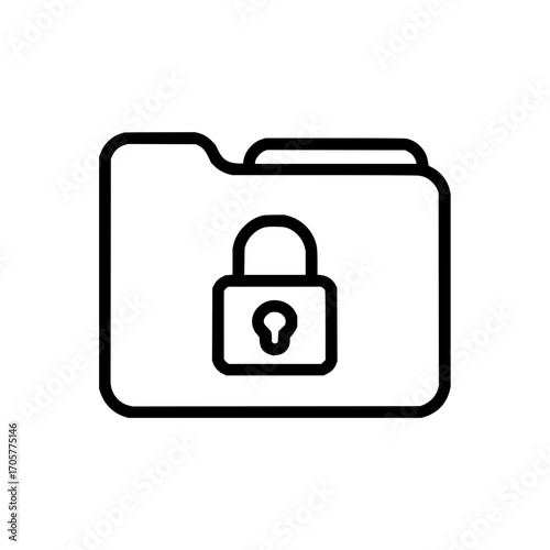 Secure folder icon data protection privacy file security locked document confidential information access control system