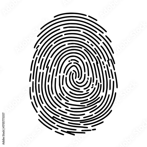 Fingerprint identification security scan unique identity thumbprint personal id forensic analysis vector