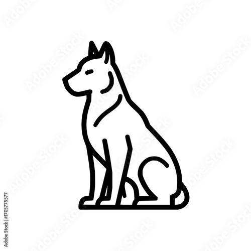 Dog breed illustration vector line art pet animal canine drawing puppy outline graphic design domestic friend 100