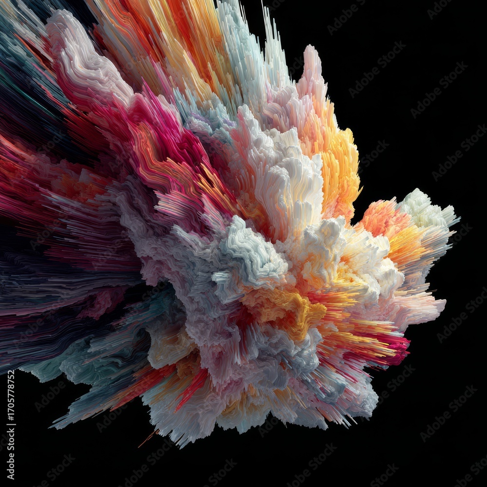 Obraz premium Colorful Abstract Explosion with Swirls and Flowing Patterns