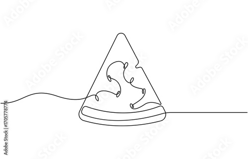 Continuous one line drawing Water Melon Fruit. Bright juicy summer fruit concept,  sweet watermelon slice one line. vector illustration.