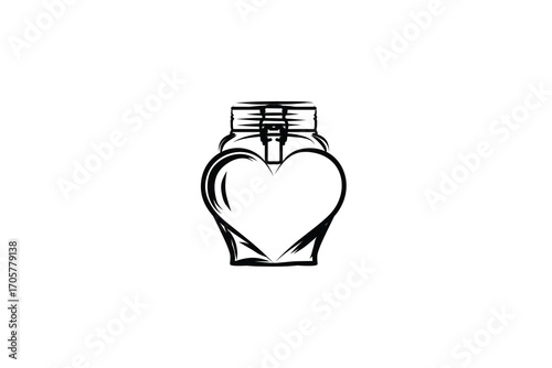 Salt Shaker Heart Logo with Creative Minimal Design