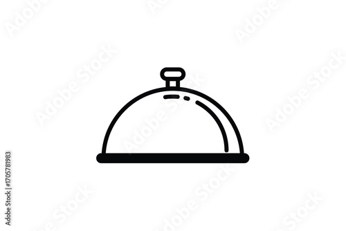 Restaurant Cloche Logo with Minimal Food Serving Design