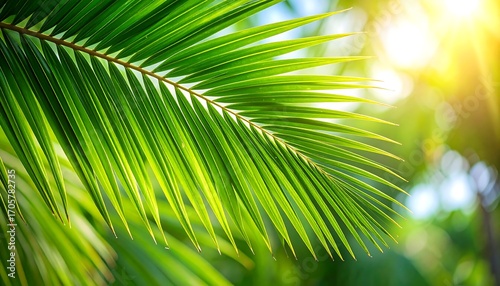 Close-up of vibrant palm frond