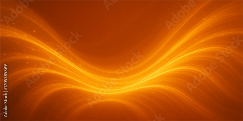 Vibrant abstract fractal design with swirling orange and yellow waves, creating a fiery energy pattern