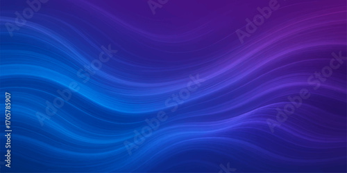 Soft flowing waves of blue and purple light in a sat